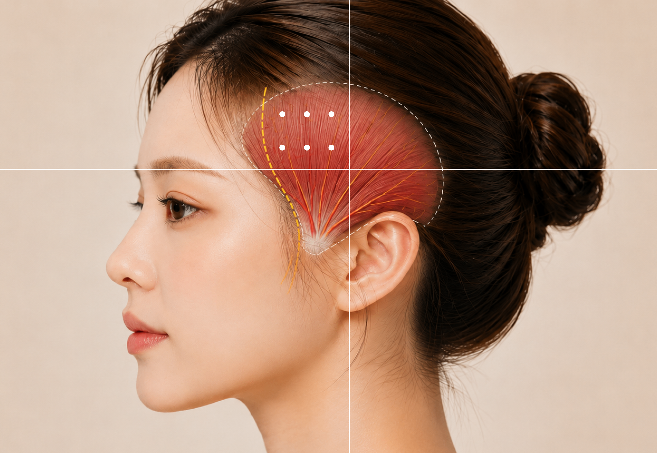 측두근 안전구역 주입